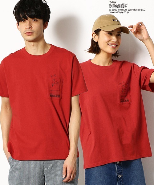 Tシャツ Tシャツ Peanuts Snoopy スヌーピー コラボ ポケット付 半袖 Tシャツ Zozotown Paypayモール店 通販 Paypayモール