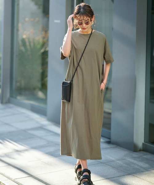 ワンピース 綿100 ポケット付ｔシャツワンピース Zozotown Yahoo 店 通販 Yahoo ショッピング