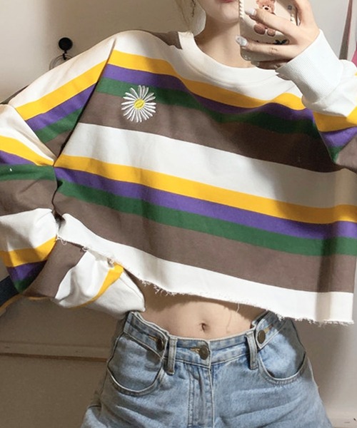 Tシャツ Tシャツ マルチボーダークロップドロンｔ Zozotown限定 Zozotown Paypayモール店 通販 Paypayモール