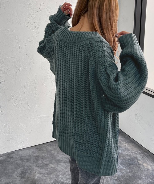 apres jour mignon カーディガン 1.5G手編み風カーディガン