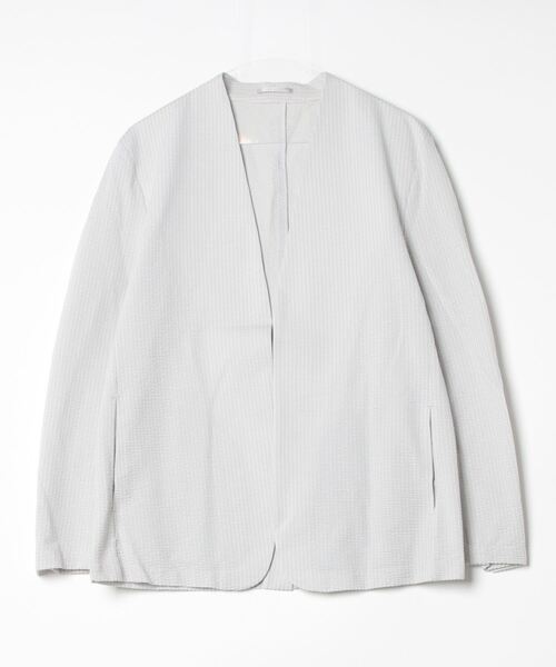 完売品【HIGH STREET】　サッカーストライプジャケット HIGH STREET ジャケット ノーカラージャケット STREET∴サッカー