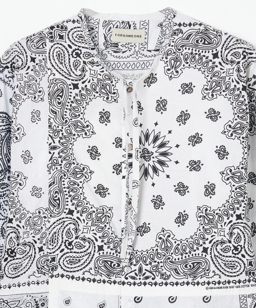 FORSOMEONE バンダナ FORSOMEONE シャツ BANDANA REMAKE SHIRT メンズ : ZOZOTOWN