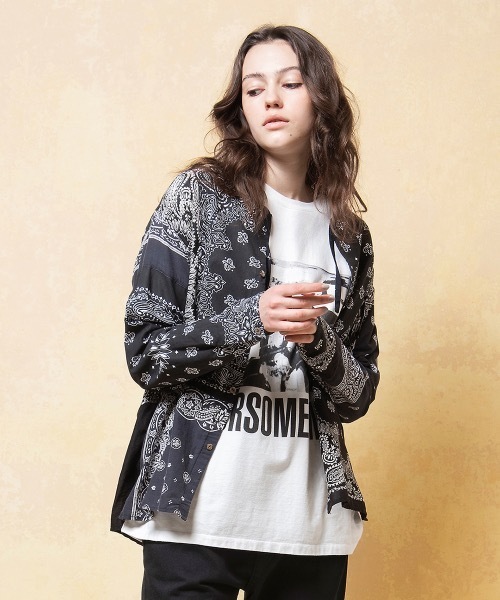 FORSOMEONE バンダナ FORSOMEONE シャツ BANDANA REMAKE SHIRT メンズ : ZOZOTOWN