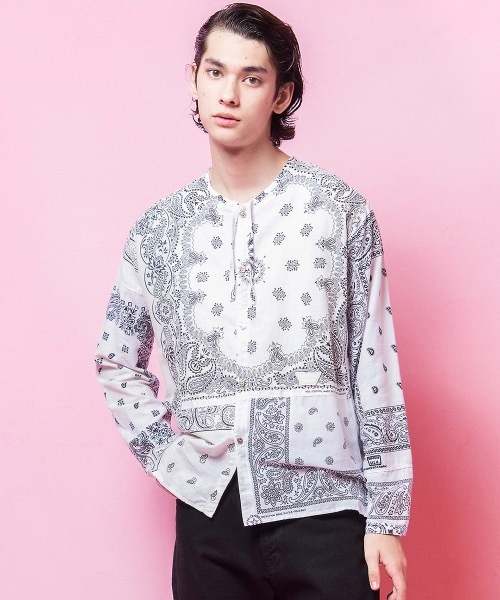FORSOMEONE バンダナ FORSOMEONE シャツ BANDANA REMAKE SHIRT メンズ : ZOZOTOWN