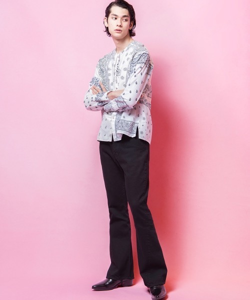 FORSOMEONE バンダナ FORSOMEONE シャツ BANDANA REMAKE SHIRT メンズ : ZOZOTOWN