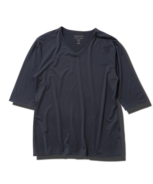 roshell tシャツ ストレッチ Vネック無地五分袖Tシャツ メンズ