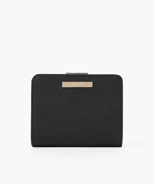 美品◇agnes b.◇アニエスベー◇シープスキンウォレット◇折財布◇BLACK 豪華ラッピング無料 アニエスベー b. 先着1点✨agnes 二つ折り