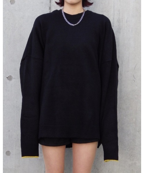 VIBGYOR セーター ニット 「Re:one」BACK STDED PRINT KNIT(MA