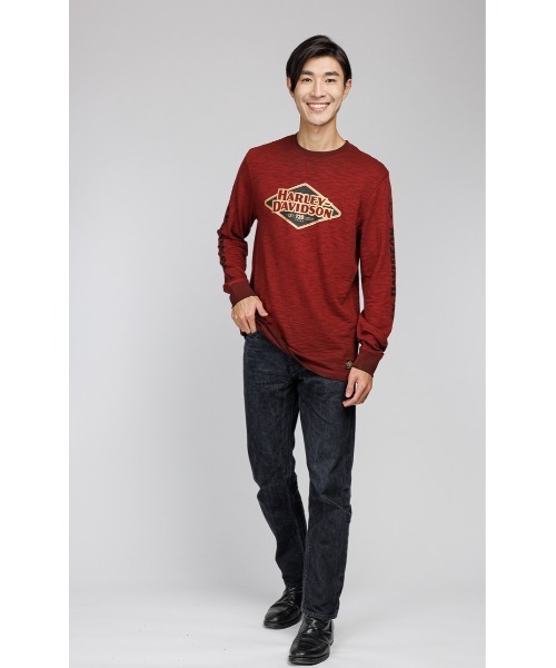 新着☆【Harley Davidson】スポーティ☆ロングスリーブ Tシャツ Harley Davidson tシャツ 120周年記念ロングスリーブTシャツ