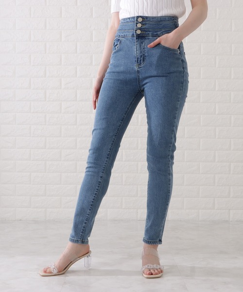 Lace Ladies ジーンズ デニム デニムパンツ ハイウエスト