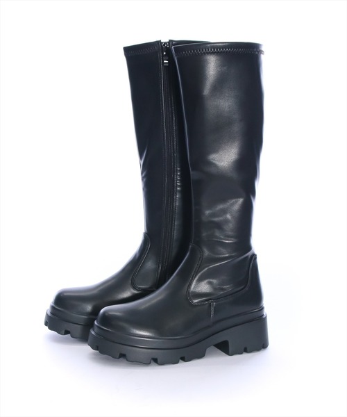 さるのこしかけ様　HEAL ME タンクソールリブニットロングブーツ　未使用 clear ブーツ タンクソールロングブーツ「大人 カジュアル フェミニン