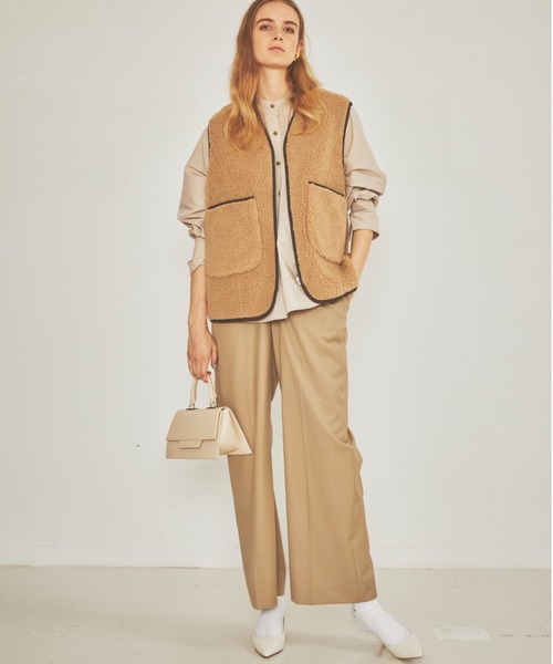 Rouge vif ベスト ジレ ボアリバーシブルジレ レディース