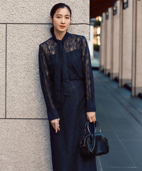 iCB 【洗える】ナイロンラッセルレース ナロースカート ICB（アイシービー） スカート 「洗える」ナイロンラッセルレース