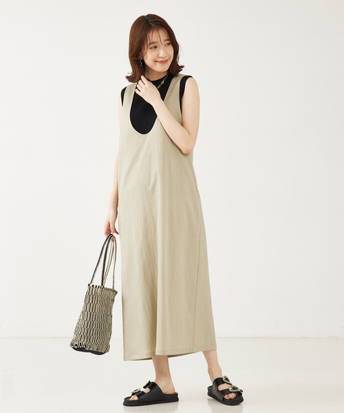 abahouse mavie ワンピース 「大人のいちまんワンピ」Uネック