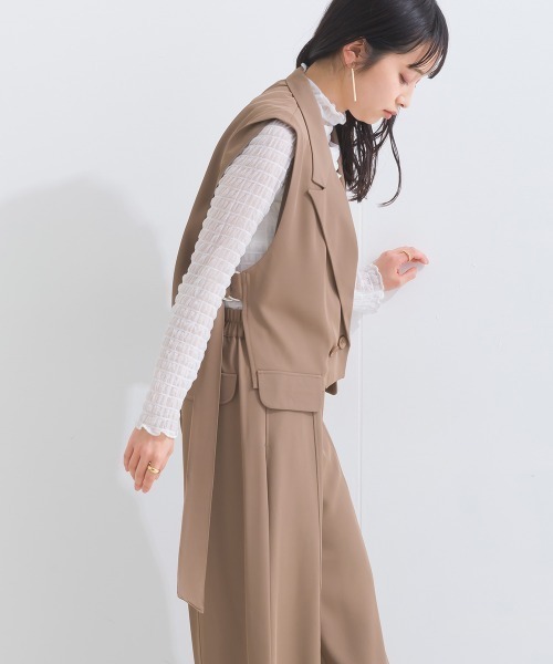terrace ベスト ジレ エステルスムース ショートトレンチベスト