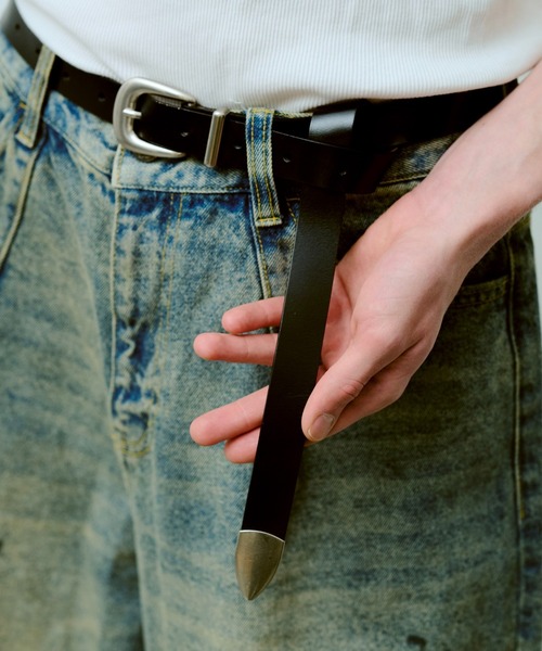 Camphor wood ベルト western cow recycle leather belt / ウエスタン