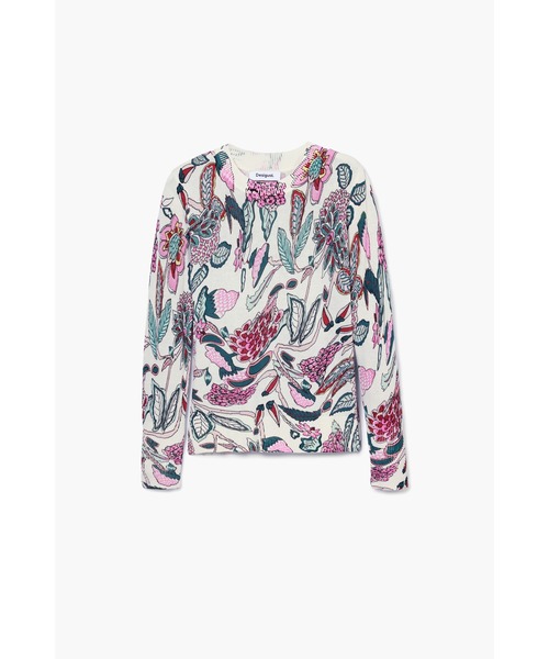 Desigual ニット セーター ボタニカルスケッチ ニットセーター