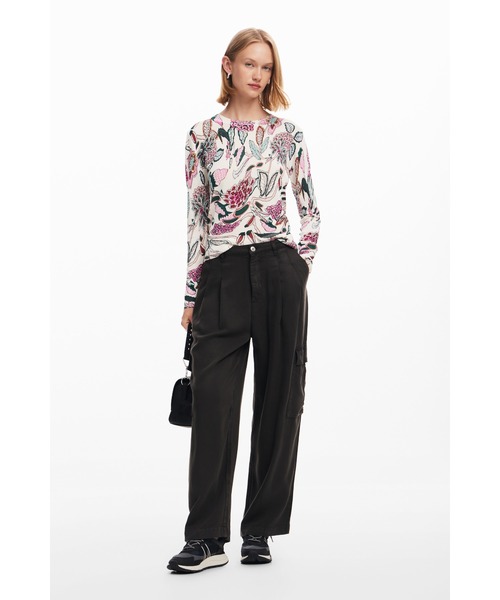 Desigual ニット セーター ボタニカルスケッチ ニットセーター