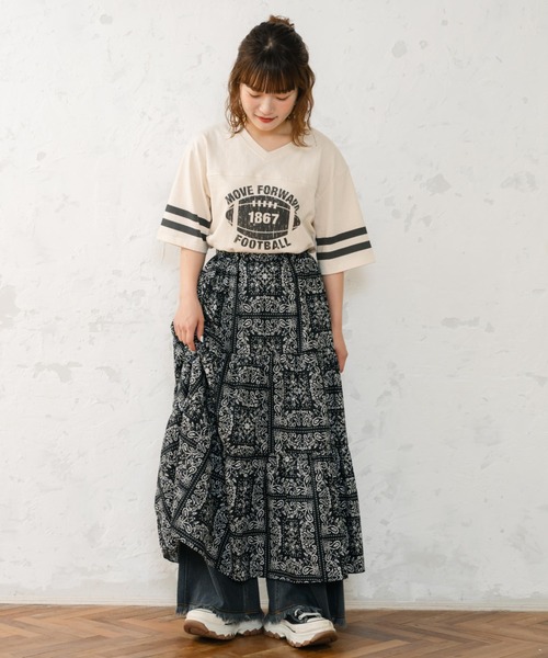 tシャツ 「eLur」フットボールT レディース eLur tシャツ 「eLur」フットボールT レディース : ZOZOTOWN
