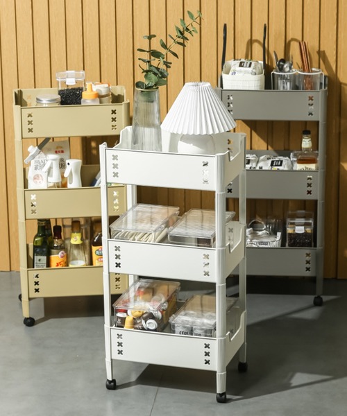 aimoha（アイモハ） 収納 キャスター付きで移動可能な3段ラック