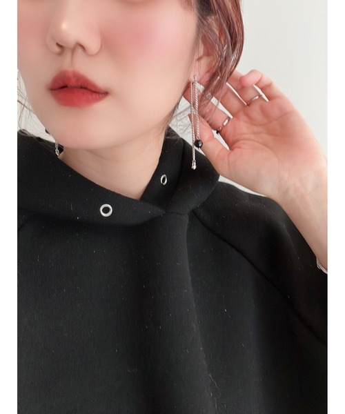 TONE（トネ） アレルギー対応 ピアス 「Withy」オニキスのシンプル 