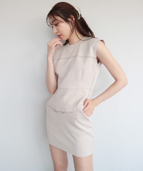 AMBIENT（アンビエント） ワンピース スウェットアクセントチェーン  