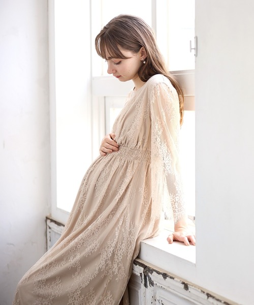 マタニティーワンピース レース お呼ばれ 結婚式 セレモニー オケージョン 授乳 マタニティーワンピース レース お呼ばれ 結婚式 セレモニー