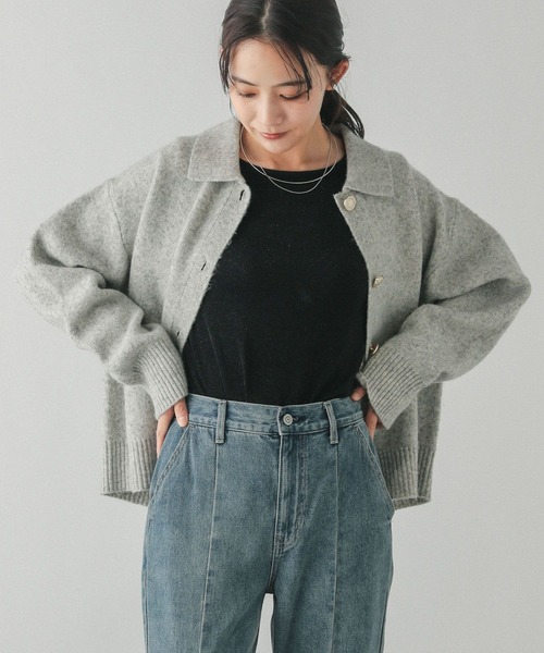 GLOBAL WORK tシャツ Beauteeラメクループルオーバー長袖/115464
