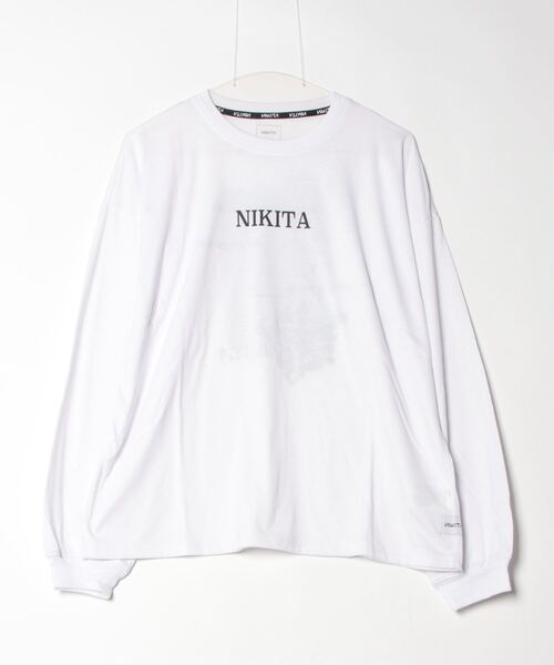 tシャツ 「NIKITA/ニキータ」レディースロゴロングTシャツ　オーバーサイズシルエット　N DRYAS OCTOPETALA LS TEE レディ NIKITA tシャツ 「NIKITA/ニキータ」レディースロゴロングT