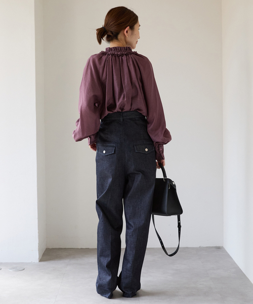 VERMEIL par iena ブラウス シャツ シルクミックス ギャザー