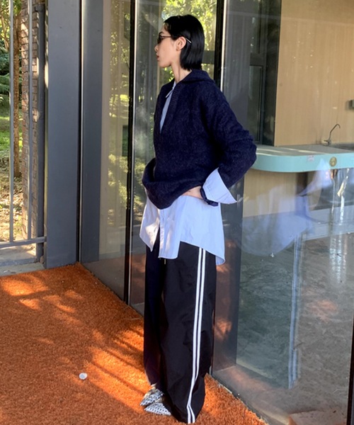 【関税込み】Re/Done ブラック Sunland トラックパンツ SANSeLF パンツ 「LONSLAN」 ツートンサイドライントラック