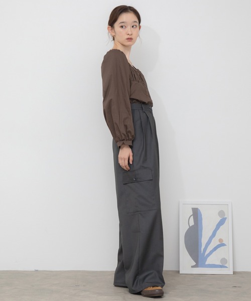 PINUE マットオフショルブラウス【タグ付き】 HEILIS（ヘイリス） ブラウス シャツ 2WAYスクエアネックオフショル