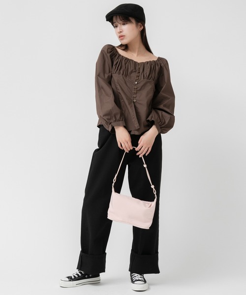 PINUE マットオフショルブラウス【タグ付き】 HEILIS（ヘイリス） ブラウス シャツ 2WAYスクエアネックオフショル