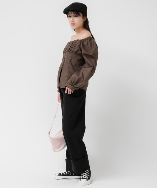 PINUE マットオフショルブラウス【タグ付き】 HEILIS（ヘイリス） ブラウス シャツ 2WAYスクエアネックオフショル