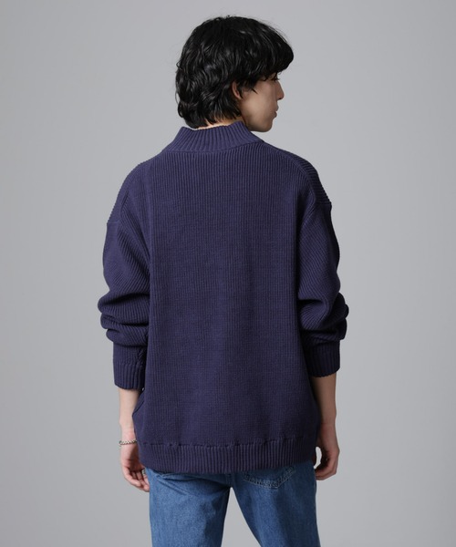 NANO universe セーター ニット 畔ニットハーフZIPプルオーバー メンズ