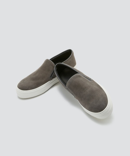 スリッポン GIOIA メンズ スウェード スリッポン 3.5cm GRAY メンズの画像