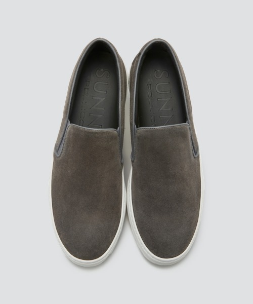 スリッポン GIOIA メンズ スウェード スリッポン 3.5cm GRAY メンズの画像