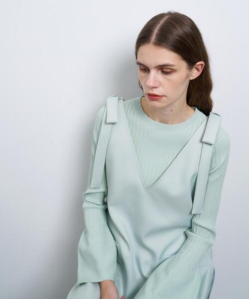 LANVIN en Bleu ワンピース リボンジャンパードレス : ZOZOTOWN
