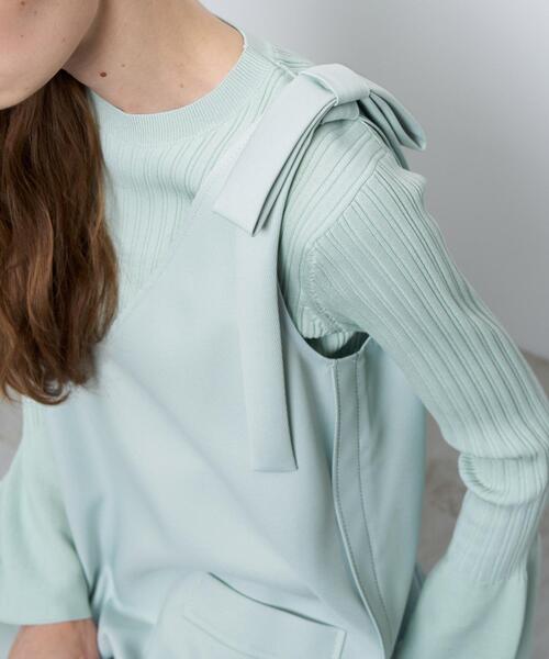 ランバンオンブルー　ワンピース リボンジャンパードレス　ジャンパースカート リボンジャンパードレス|LANVIN en Bleu | LANVIN en Bleu