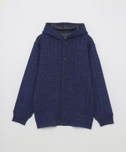 BLACK LABEL CRESTBRIDGE カーディガン チェックコンビフード