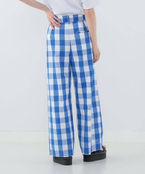 ビームス　カロリナグレイサー　チェック　パンツ CAROLINA GLASER CAROLINA GLASER Gingham Check Tuck Straight