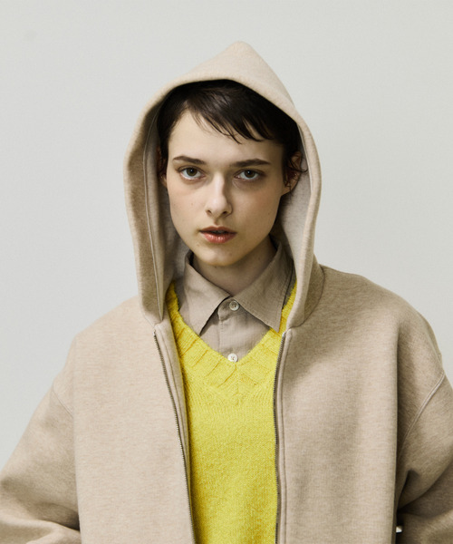 unfil パーカー アンフィル / double faced jersey oversized