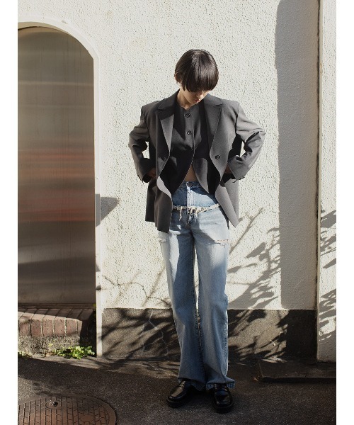 leinwande デニム　ブラウン　切り替え leinwande（ラインヴァンド） ジーンズ デニム デニムパンツ