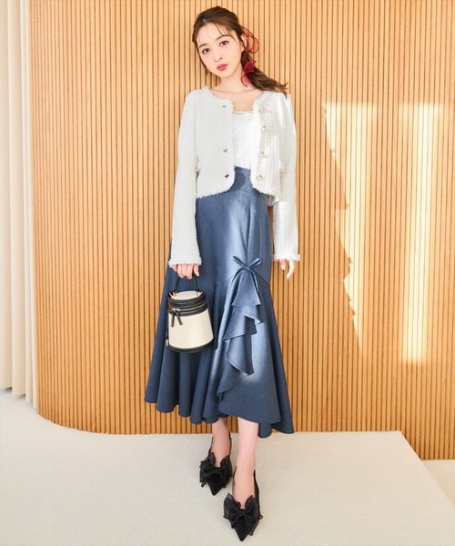 リボンラッフルマーメイドスカート WILLSELECTION スカート リボンラッフルマーメイドスカート