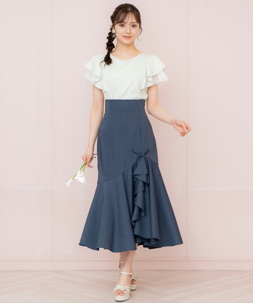 リボンラッフルマーメイドスカート WILLSELECTION スカート リボンラッフルマーメイドスカート