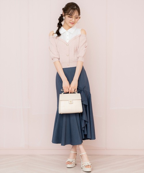 リボンラッフルマーメイドスカート WILLSELECTION スカート リボンラッフルマーメイドスカート