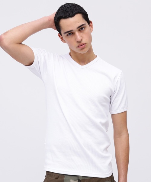 AVIREX tシャツ 「DAILY/デイリー」RIB SHORT SLEEVE V-NECK T