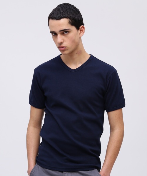 AVIREX tシャツ 「DAILY/デイリー」RIB SHORT SLEEVE V-NECK T