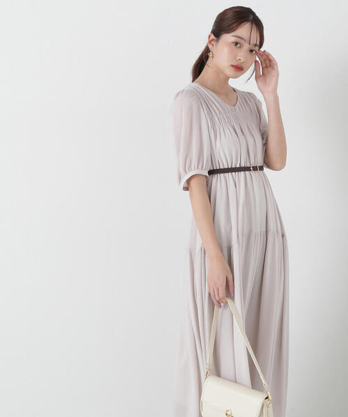 PROPORTION BODY DRESSING ワンピース ベルト付きギャザー
