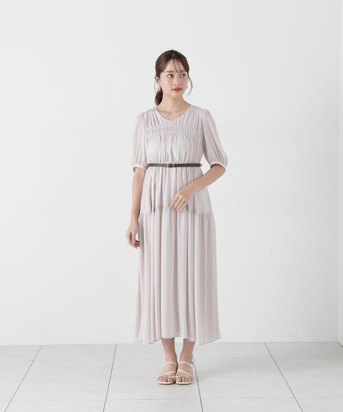 Proportion Body Dressing❤︎可愛いウエストベルト切替ワンピ PROPORTION BODY DRESSING｜ベルト付きギャザーワンピース